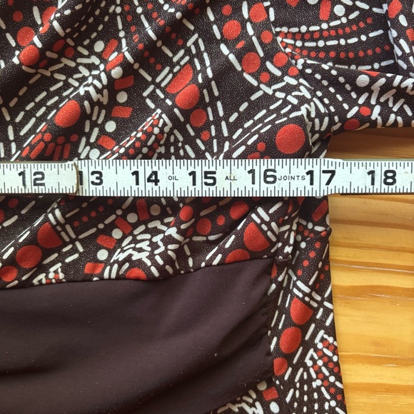 Studio 1940 Brown Orange Retro Y2K Belted Blouse L Made in USA Vintage - Picture 9 of 11